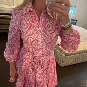 Zara shirt dress Pink & White size medium